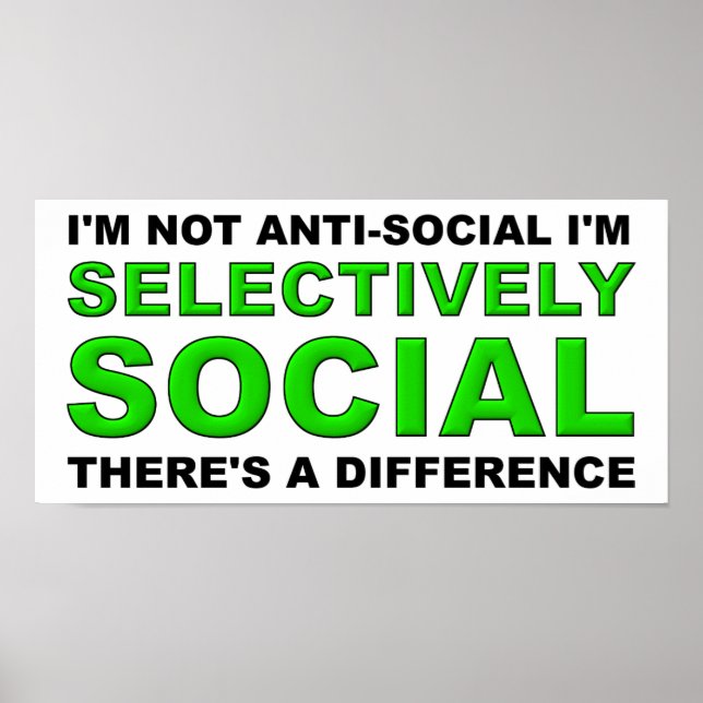 Póster Divertido Socialmente Selectivo (Frente)