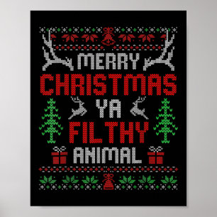 Póster Divertido solo en el cine en casa Feliz Navidad Fi