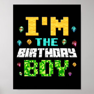 Póster Divertido soy el niño del cumpleaños niños jugador