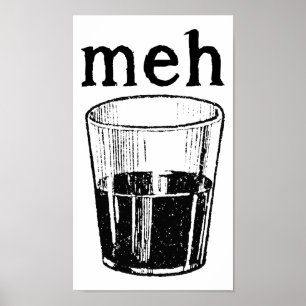 Póster Divertido Taza Meh