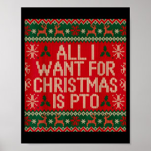 Póster Divertido Todo Lo Que Quiero Para Navidad Es Pto C