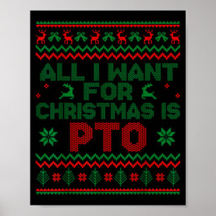 Póster Divertido Todo lo que Quiero para Navidad es Pto J