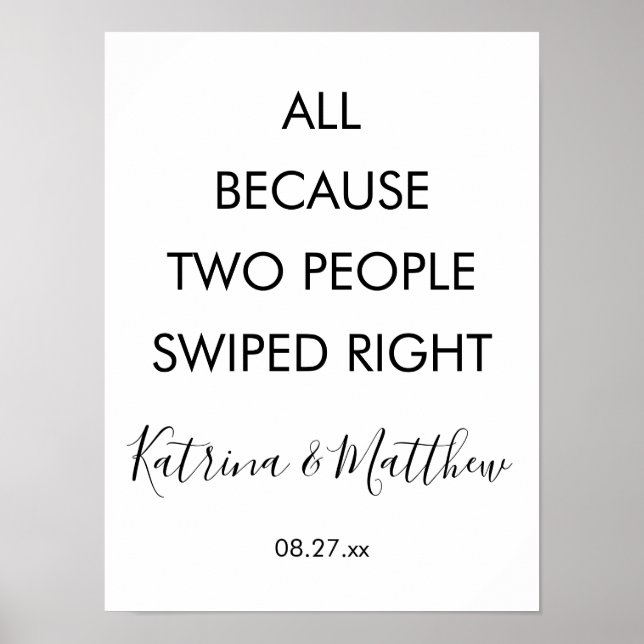 Póster Divertido Todo Porque Dos Personas Nadaron A boda  (Frente)