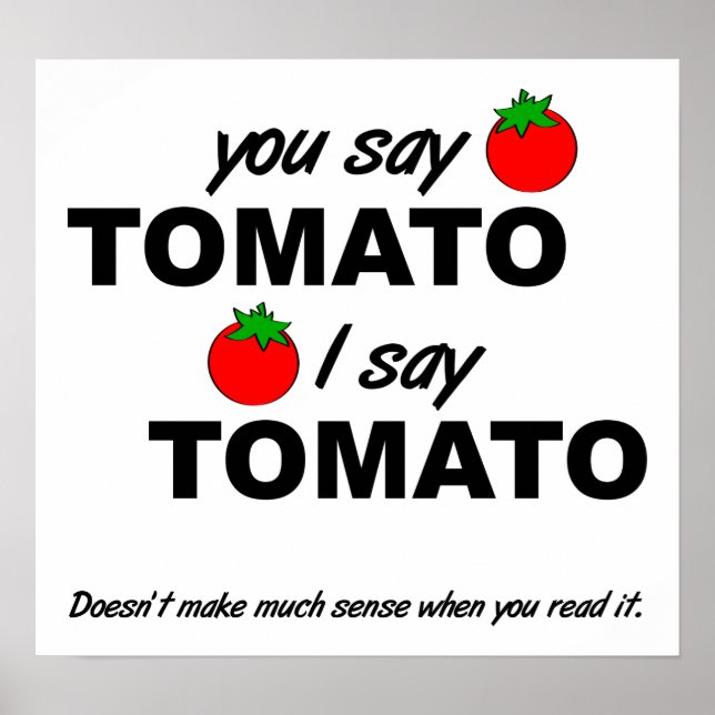 Póster Divertido Tomate Tomate (Frente)