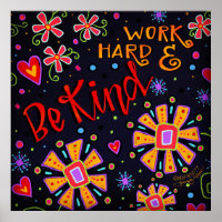 Divertido trabajo duro y ser amable cita inespirit