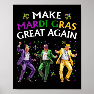 Póster Divertido Trump Bailando Hacer Mardi Gras Grande D