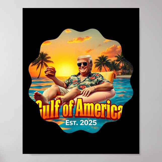 Póster Divertido Trump Camisa Golfo De Estados Unidos Est (Frente)