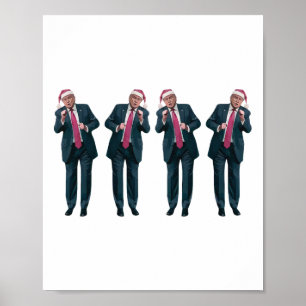 Póster Divertido Trump Dance Santa Navidades Sueño Suéter