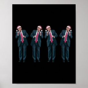 Póster Divertido Trump Dance Santa Navidades Sueño Suéter