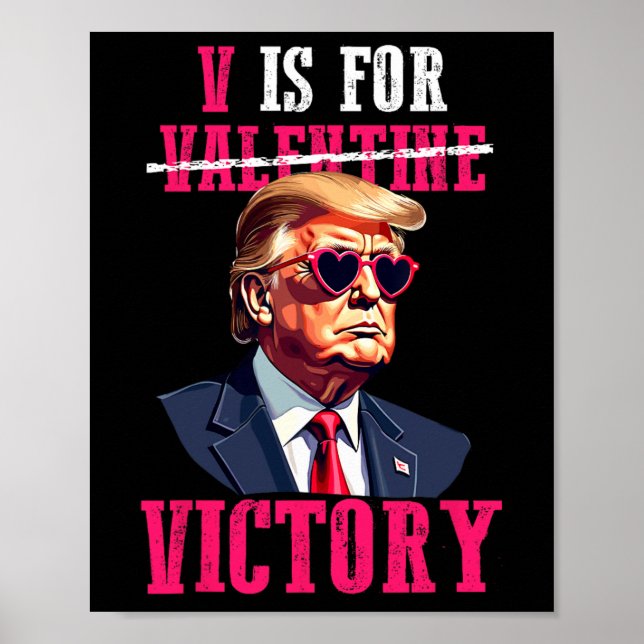 Póster Divertido Trump El día de San Valentín V es por la (Frente)