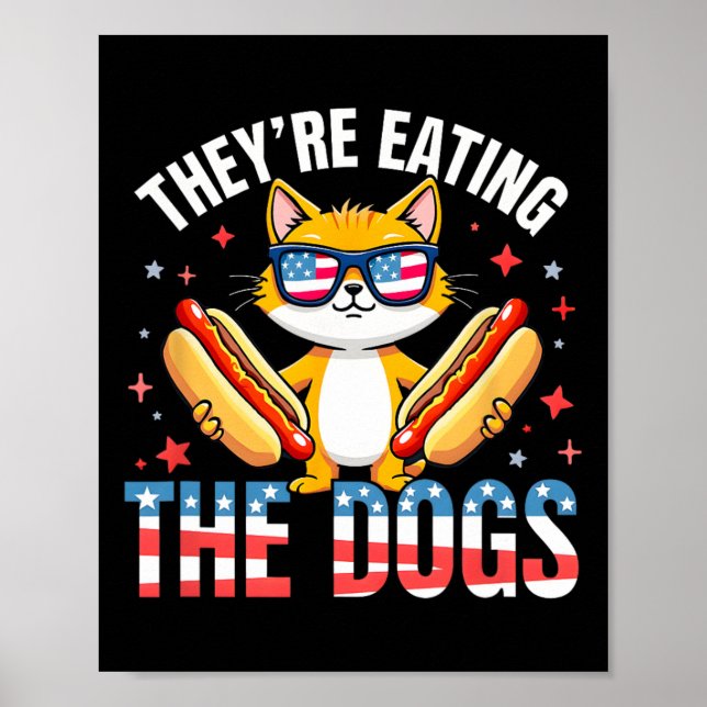 Póster Divertido Trump Están Comiendo Los Perros Los Gato (Frente)