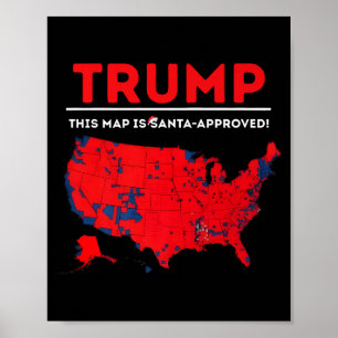 Póster Divertido Trump Este Mapa Está Aprobado Por Santa