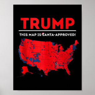 Póster Divertido Trump Este Mapa Está Aprobado Por Santa