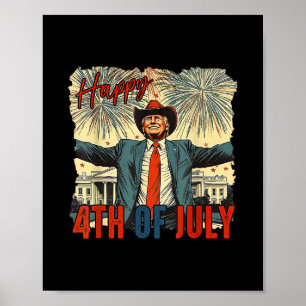 Póster Divertido Trump Feliz 4 de julio Día de la Indepen