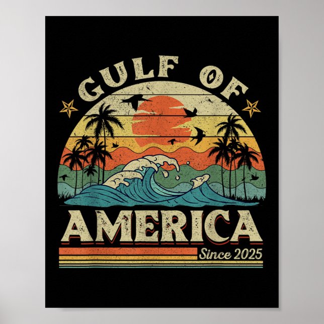 Póster Divertido Trump Golfo De Estados Unidos 2025 (Frente)