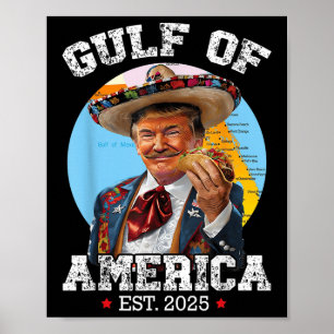Póster Divertido Trump Golfo De Estados Unidos 2025