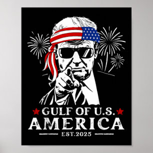 Póster Divertido Trump Golfo De Estados Unidos 2025 Feliz