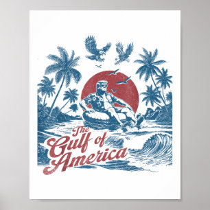 Póster Divertido Trump Golfo De Estados Unidos Este 2025