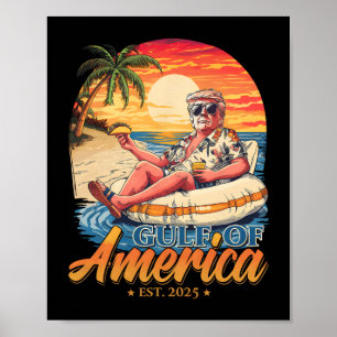 Póster Divertido Trump Golfo De Estados Unidos Este 2025