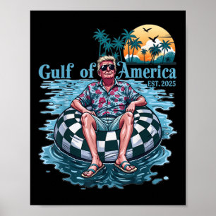Póster Divertido Trump Golfo De Estados Unidos Este 2025 
