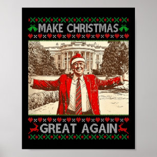 Póster Divertido Trump hace a los Navidades una gran fami