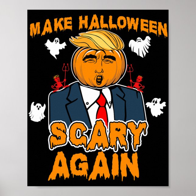 Póster Divertido Trump Halloween HACE QUE HALLOWEEN SEA D (Frente)