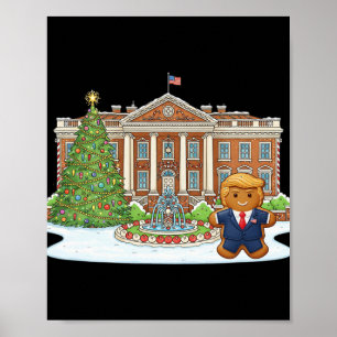 Póster Divertido Trump Pan de Jengibre Presidente Navidad