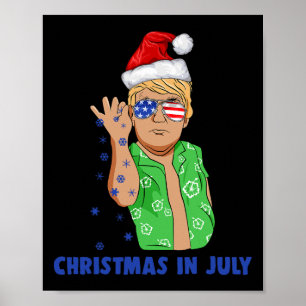 Póster Divertido Trump Papá Noel Sal Navidad En Julio Gif