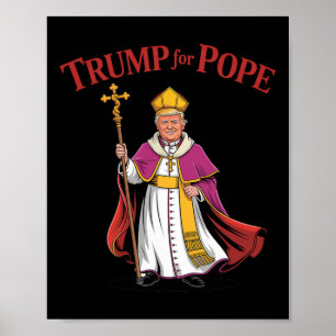 Póster Divertido Trump Para Papa Católico Vaticano Papado