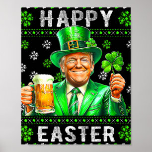 Póster Divertido Trump Pascua Confundido St Patricks Día
