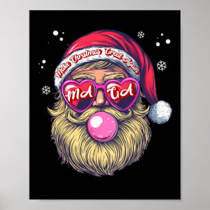 Póster Divertido Trump Santa Navidades Pink Bubble Gum Ma