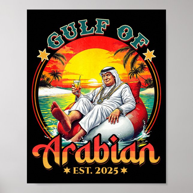 Póster Divertido Trump Shirt Golfo De Arabian Este 2025 D (Frente)