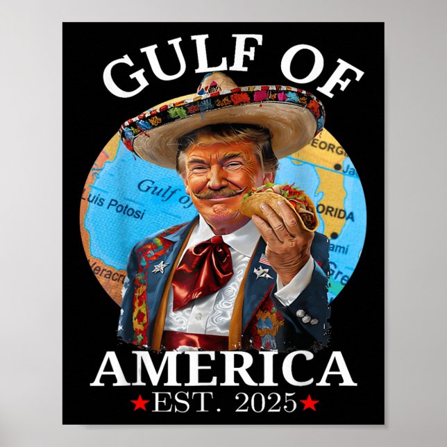 Póster Divertido Trump Shirt Golfo De Estados Unidos Este (Frente)