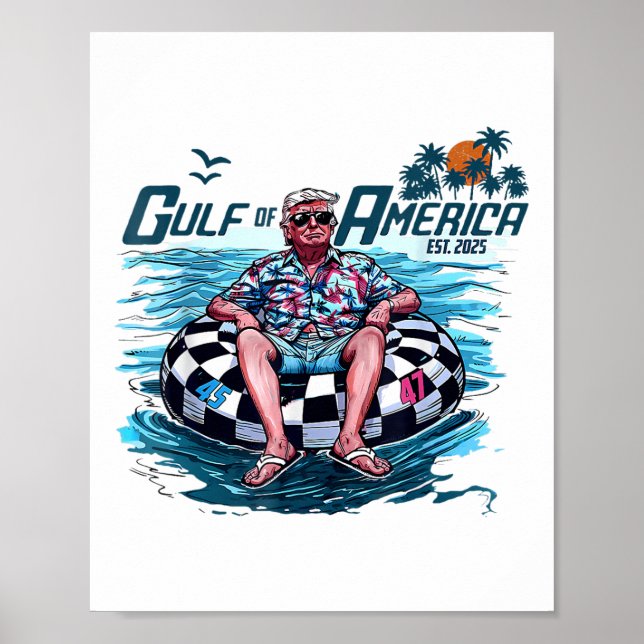 Póster Divertido Trump Shirt Golfo De Estados Unidos Este (Frente)