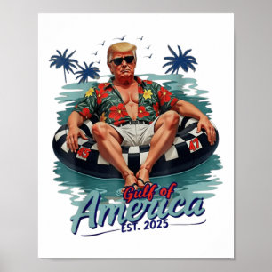 Póster Divertido Trump Shirt Golfo De Estados Unidos Este