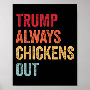 Póster Divertido Trump Siempre se Echa para Atrás Taco Tr