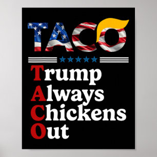 Póster Divertido Trump Taco Trump Siempre se Echa para At