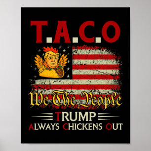 Póster Divertido Trump Taco Trump Siempre se Rinde _8 