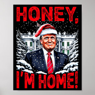 Póster Divertido Trump Xmas Cielo Estoy en Casa Donald Tr