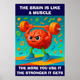 Póster Divertido Tu Cerebro Es Como Un Músculo
