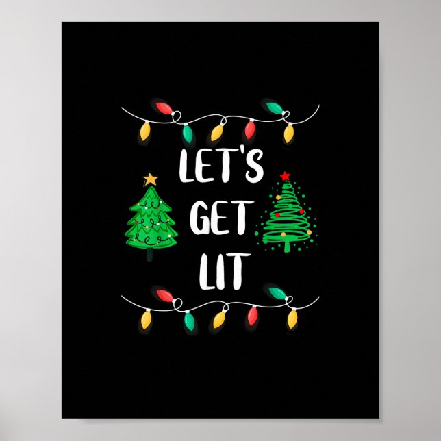 Póster Divertido Vamos a conseguir Navidades Luces (Frente)