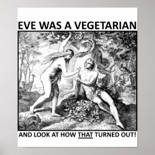 Póster Divertido Vegetariano de Eva