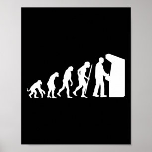 Póster Divertido video de la evolución de arcade en la vi