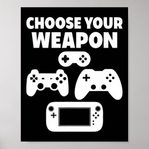 Póster Divertido videojuego elige tu arma
