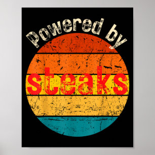 Póster Divertido vintage alimentado por filetes carnívoro