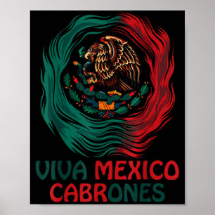 Póster Divertido Viva México Cabrone Día de la Independen