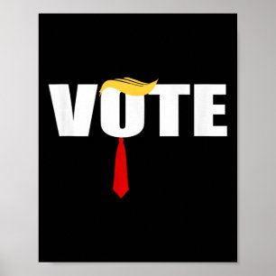 Póster Divertido voto de Trump 2024 con el pelo de Trump 