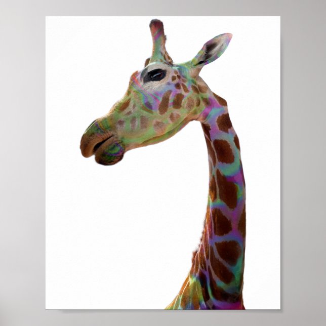 Póster Divertido y colorido Giraffe (Frente)
