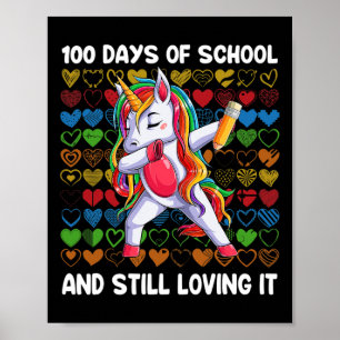 Póster Divertidos 100 Días De Escuela Y Todavía Amantes D