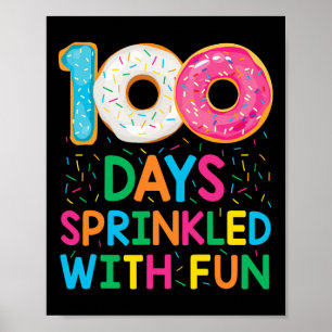 Póster Divertidos 100 días salpicados con divertidas clas